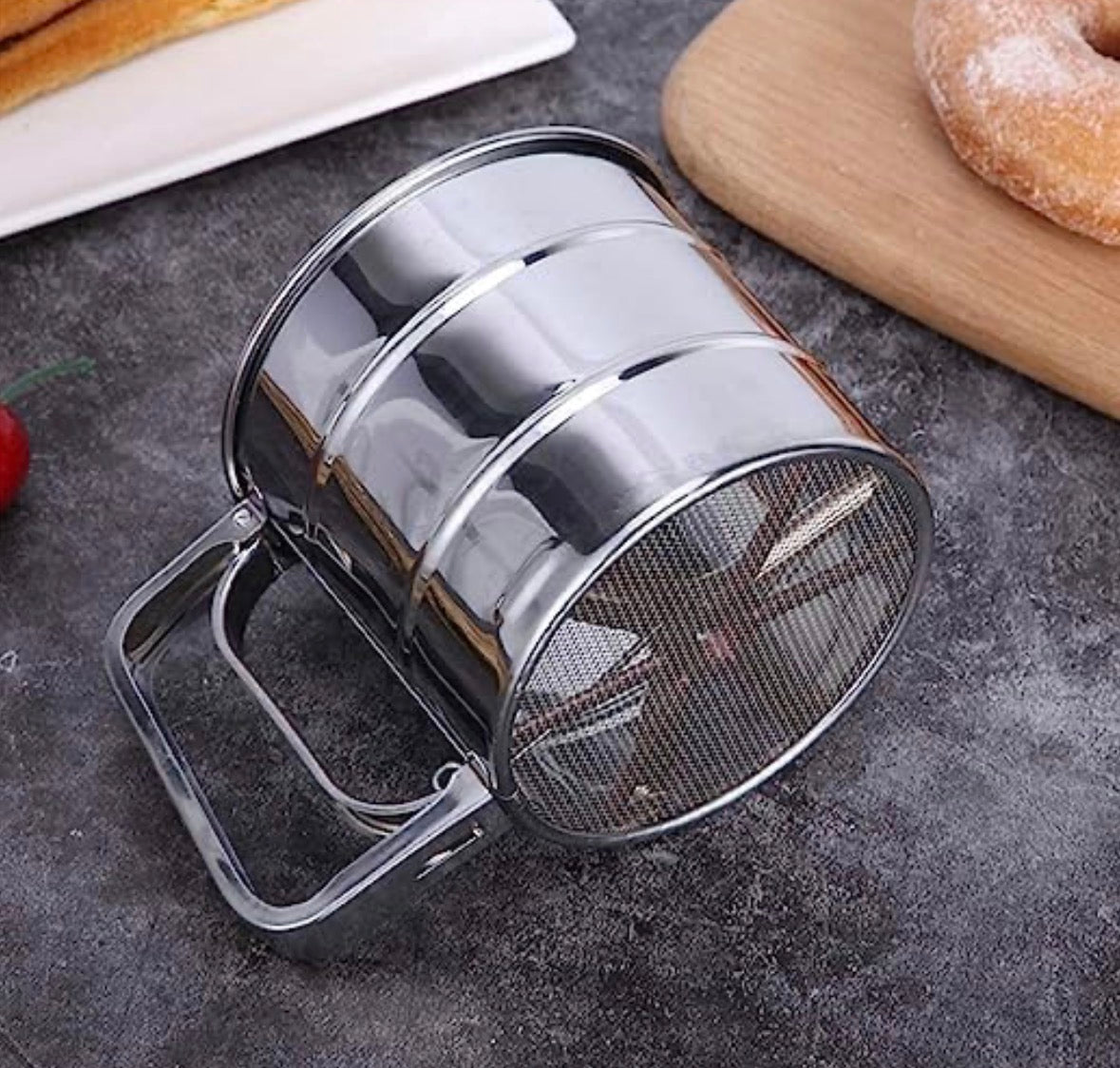 BRISTIVA Premium Stainless Steel Flour Sifter / Strainer – Hand Press, Durable Orbitustore