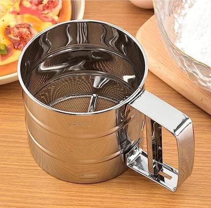 BRISTIVA Premium Stainless Steel Flour Sifter / Strainer – Hand Press, Durable Orbitustore