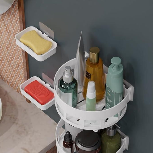 Bathroom Shelves with Hooks (Pack of 2) b9bzkp-un