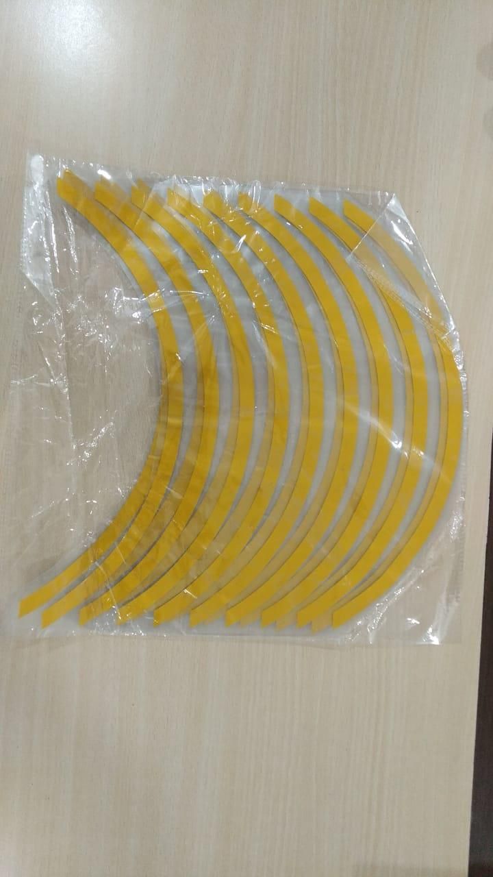 Car Bike Tyre & Body Reflective Stickers (18 stripes of Yellow Colour) b9bzkp-un