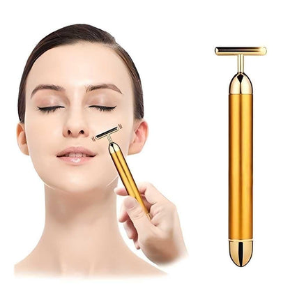 24K Gold Energy Beauty Bar Electric Facial Massage Roller b9bzkp-un