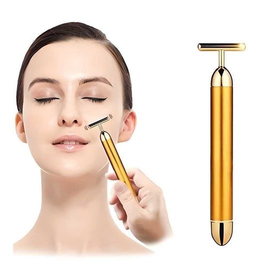 24K Gold Energy Beauty Bar Electric Facial Massage Roller b9bzkp-un