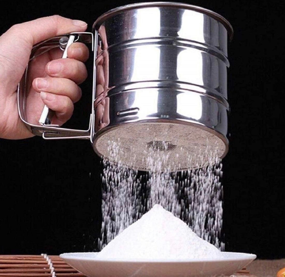 BRISTIVA Premium Stainless Steel Flour Sifter / Strainer – Hand Press, Durable Orbitustore