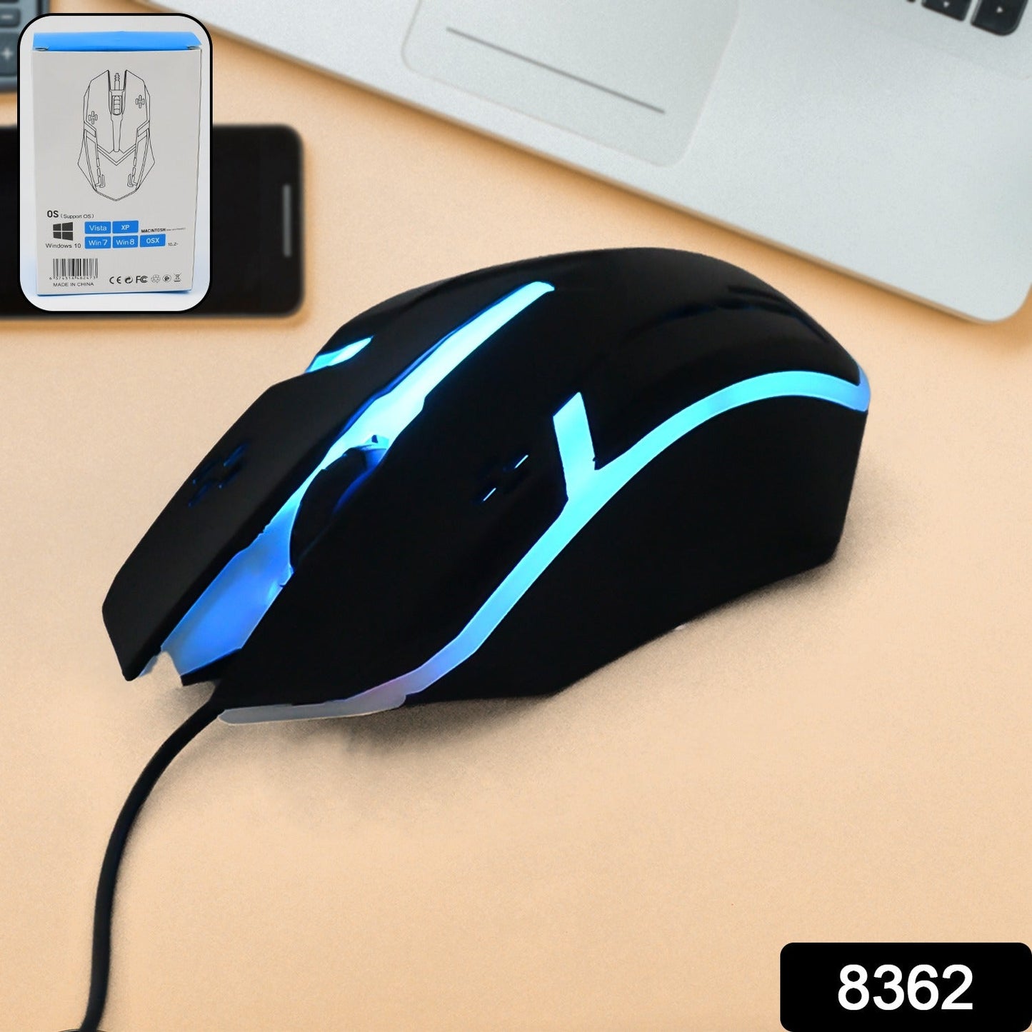 Computer  Laptop Usb Wired Optical Mouse (1 Pc) Wukusy