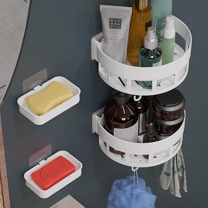 Bathroom Shelves with Hooks (Pack of 2) b9bzkp-un