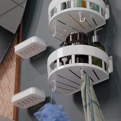 Bathroom Shelves with Hooks (Pack of 2) b9bzkp-un