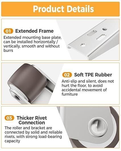 4 Pcs Small Caster Wheel b9bzkp-un