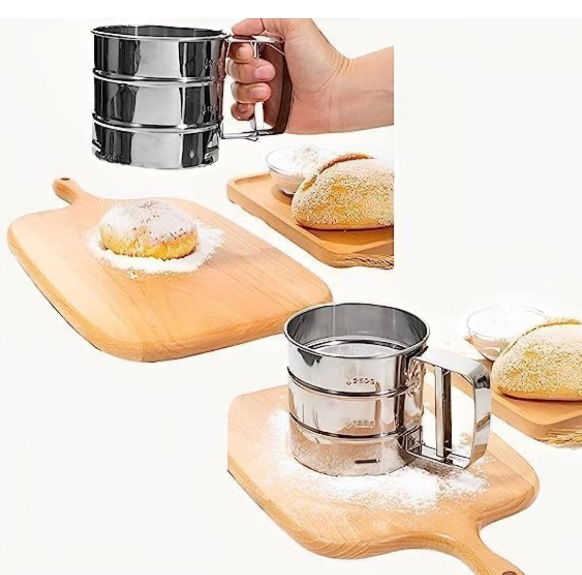 BRISTIVA Premium Stainless Steel Flour Sifter / Strainer – Hand Press, Durable Orbitustore