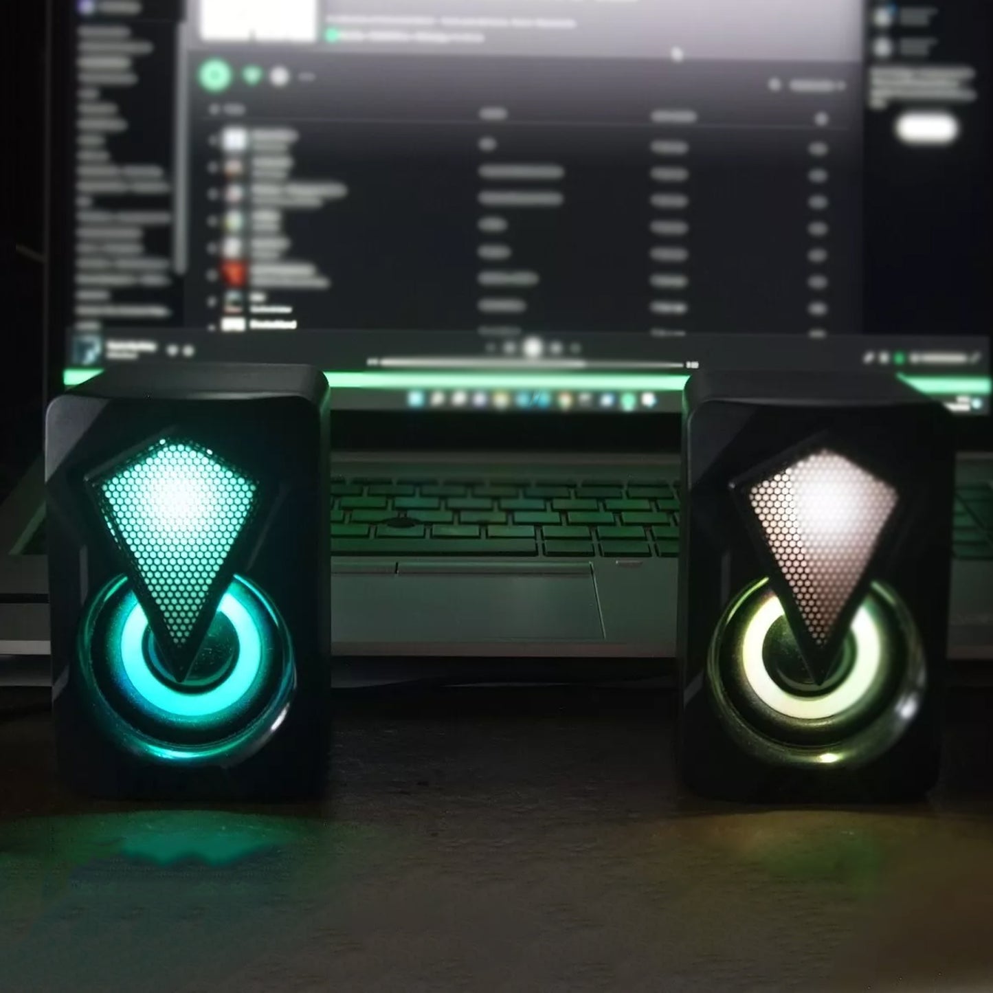 Rgb Desktop Speakers Plug And Play Usb Powered Speaker (2 Pc Set) Wukusy