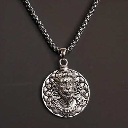 Hanuman Facelocket With Chain Pendant Necklace Chain (1 Pc) Wukusy
