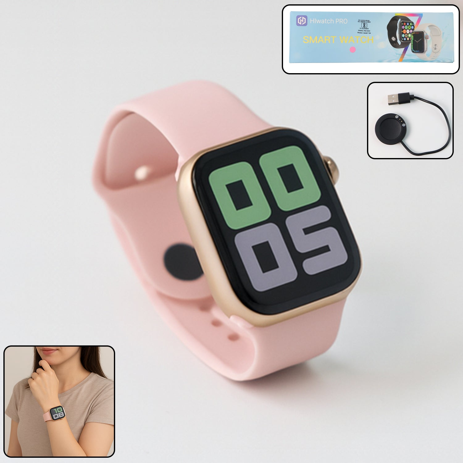 Tx10 Pro Max Large Display Wireless Charging Smartwatch (1 Pc) Wukusy