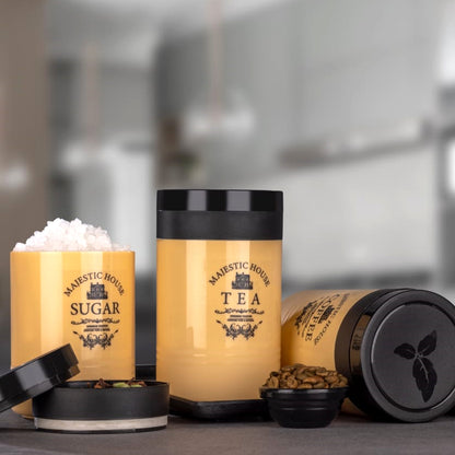 5766 Accurate Seal Tea Sugar Coffee Container - 3 Pcs Plastic Damru Shaped Tea Coffee Sugar Canisters Jar New Airtight Food Seal Containers For Salt Dry Fruit Grocery Multicolor (3 Pcs Set) Wukusy