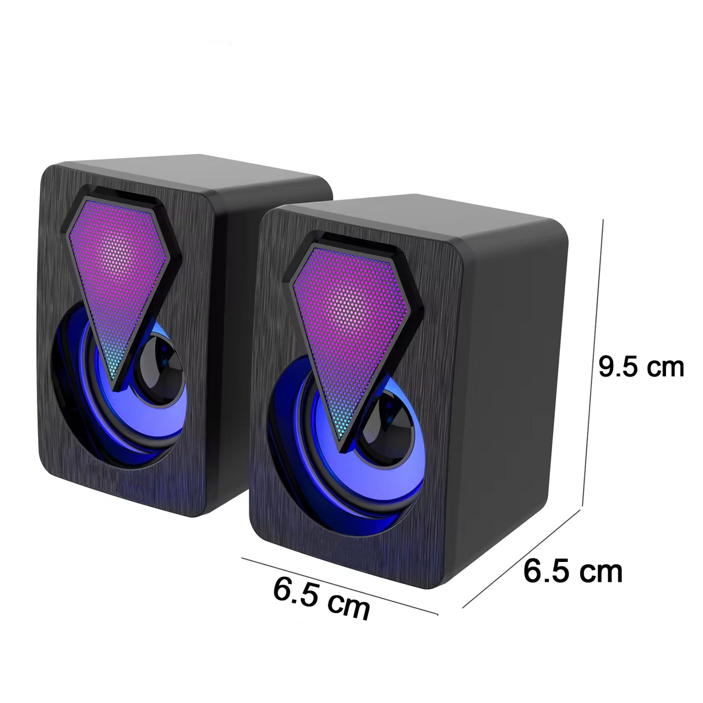 Rgb Desktop Speakers Plug And Play Usb Powered Speaker (2 Pc Set) Wukusy