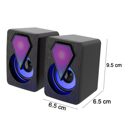 Rgb Desktop Speakers Plug And Play Usb Powered Speaker (2 Pc Set) Wukusy