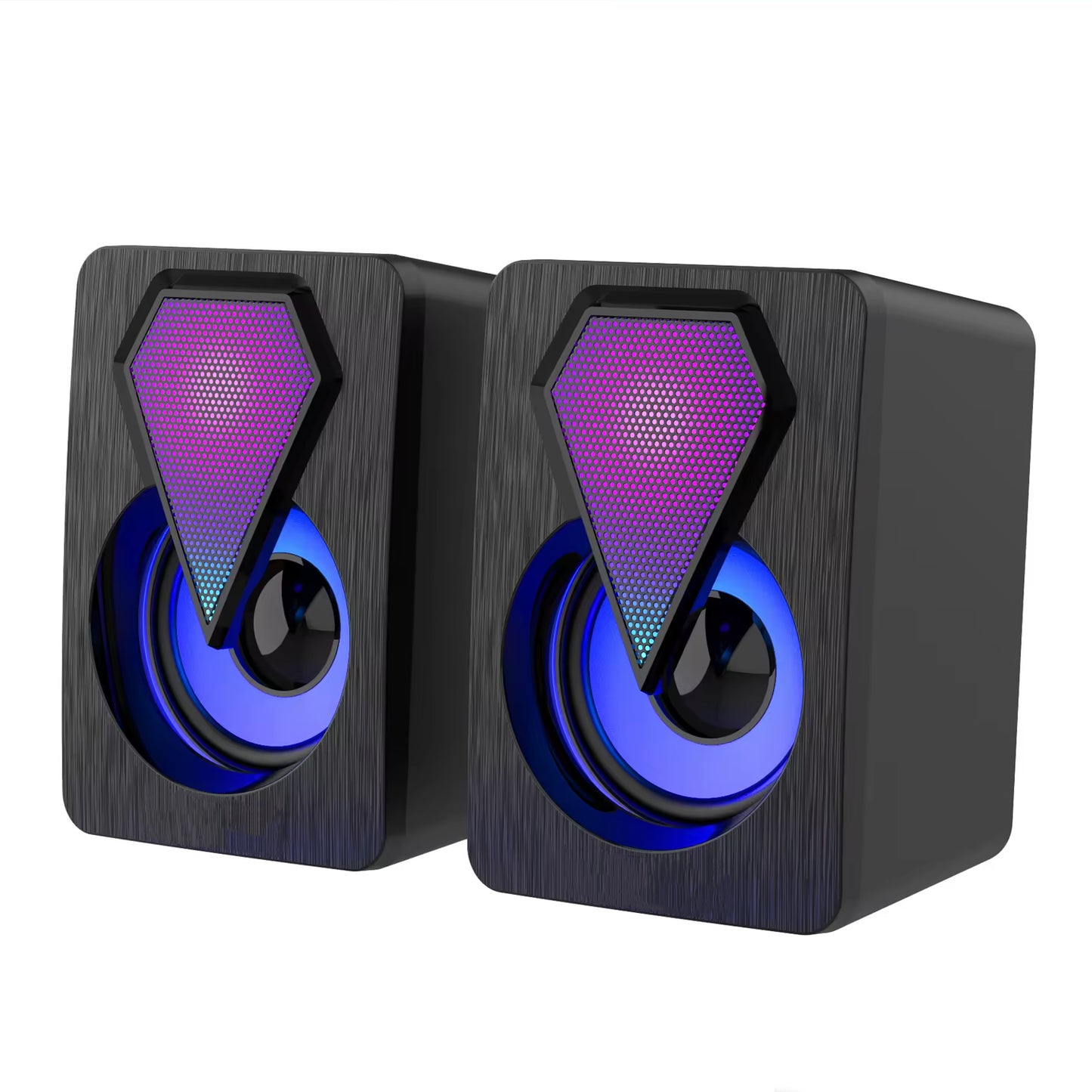 Rgb Desktop Speakers Plug And Play Usb Powered Speaker (2 Pc Set) Wukusy