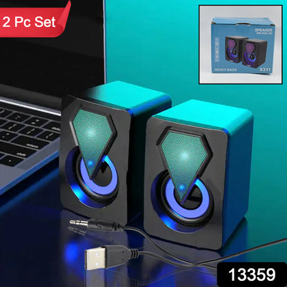 Rgb Desktop Speakers Plug And Play Usb Powered Speaker (2 Pc Set) Wukusy