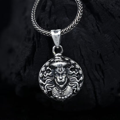Hanuman Facelocket With Chain Pendant Necklace Chain (1 Pc) Wukusy