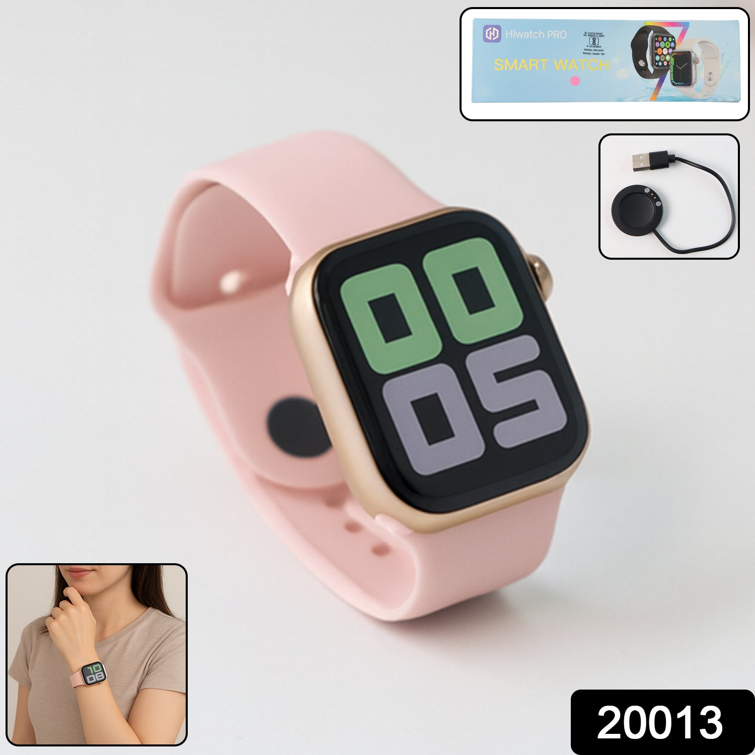 Tx10 Pro Max Large Display Wireless Charging Smartwatch (1 Pc) Wukusy